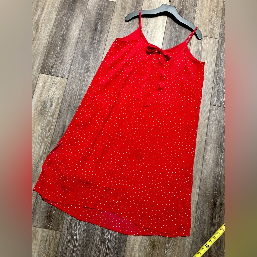 🛍️Gap petite Red with white polkadots strap shoulder dress Size LP